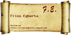 Friss Egberta névjegykártya